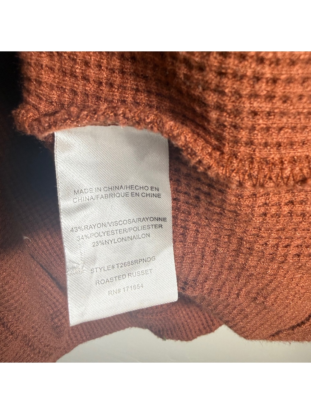 Thread & Supply Waffle Rust Shacket | small - Picture 4 of 4